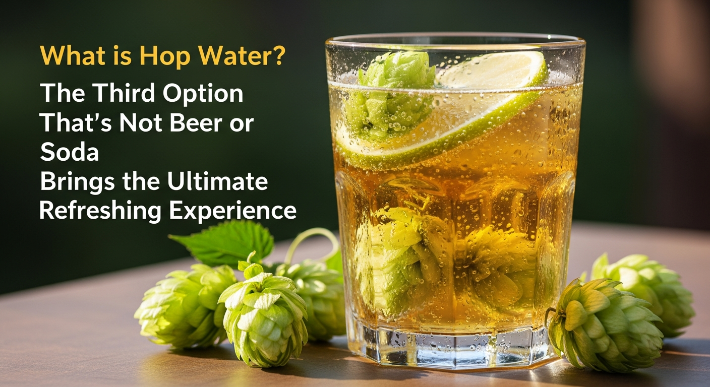 爽やかな炭酸が弾けるホップウォーターのグラスと新鮮なホップ / hop-water-refreshing-glass.jpg