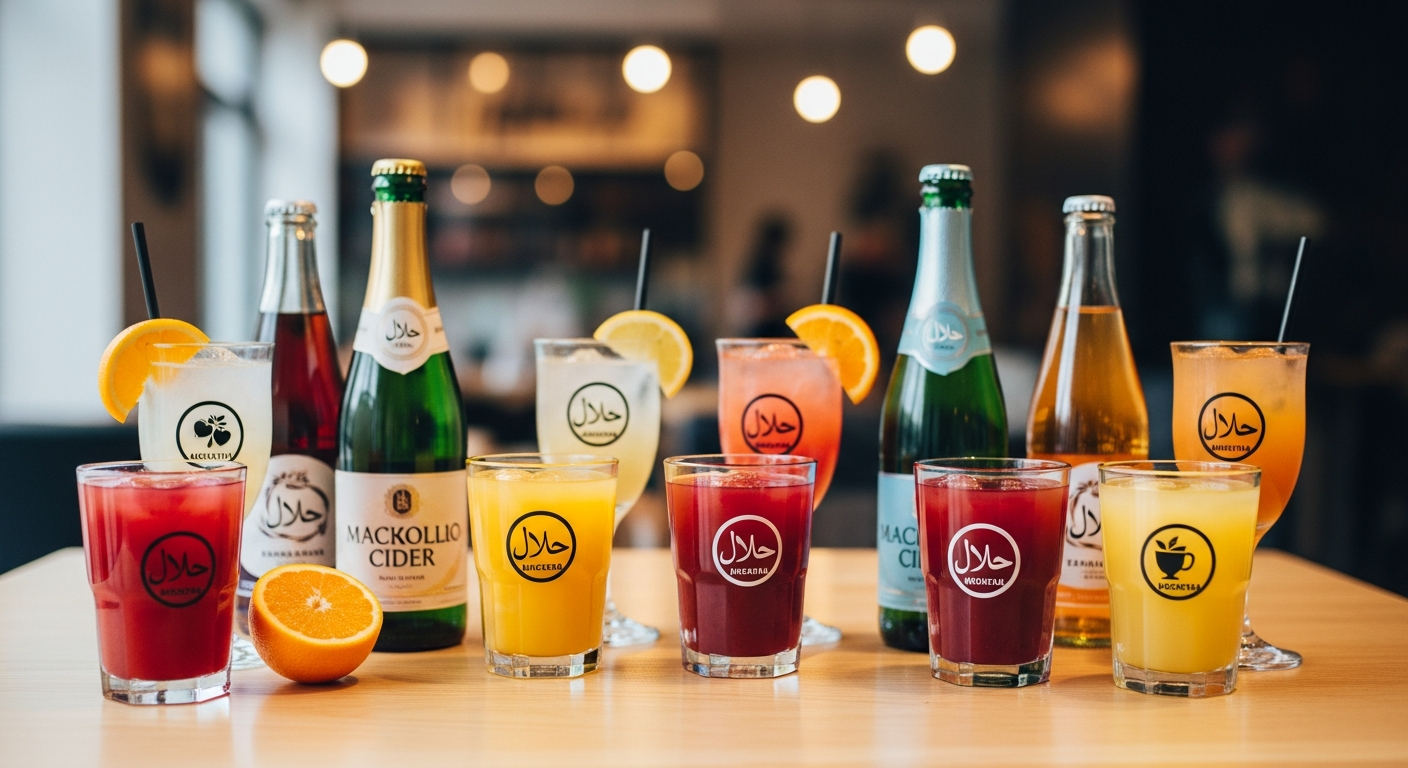 飲食店で笑顔で乾杯するムスリムの家族連れ, halal-friendly-non-alcoholic-drinks.jpg