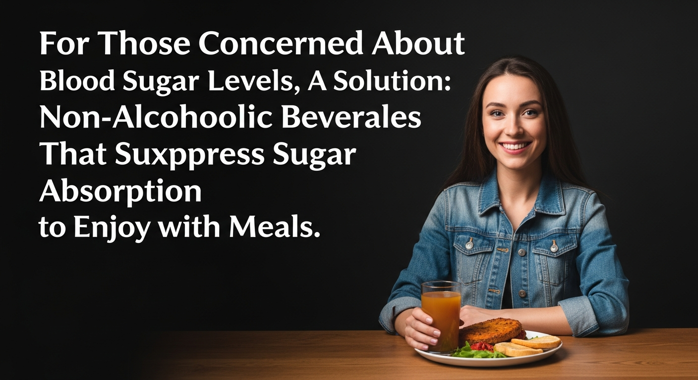 食事と一緒に楽しむ糖の吸収を抑えるノンアルコール飲料のイメージ画像 (filename: non_alcoholic_beverage_blood_sugar.jpg)