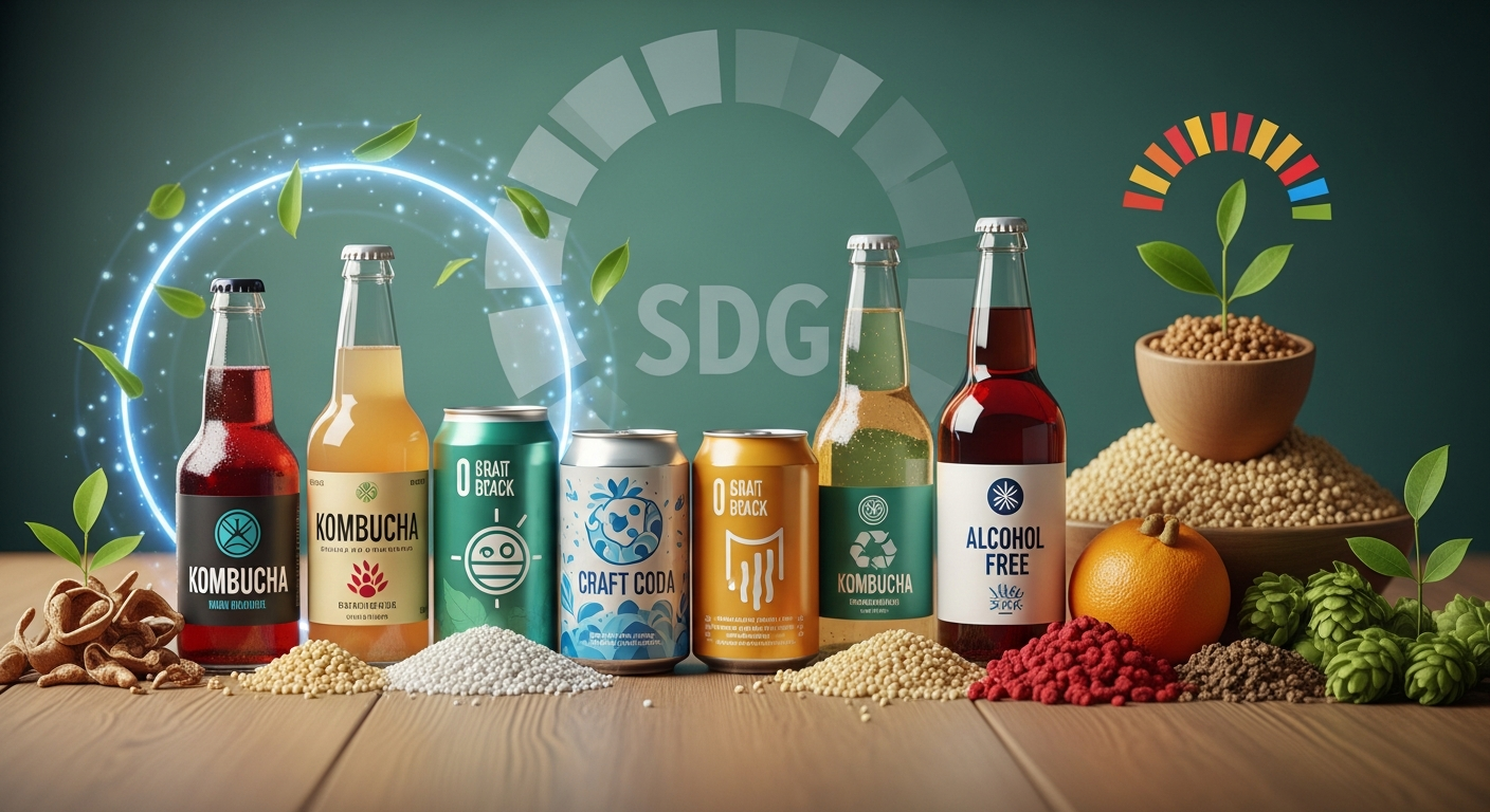 自然の光が差し込む中でグラスに注がれたノンアルコール飲料と麦の穂のイメージ (non-alcoholic-sdgs-future.jpg)