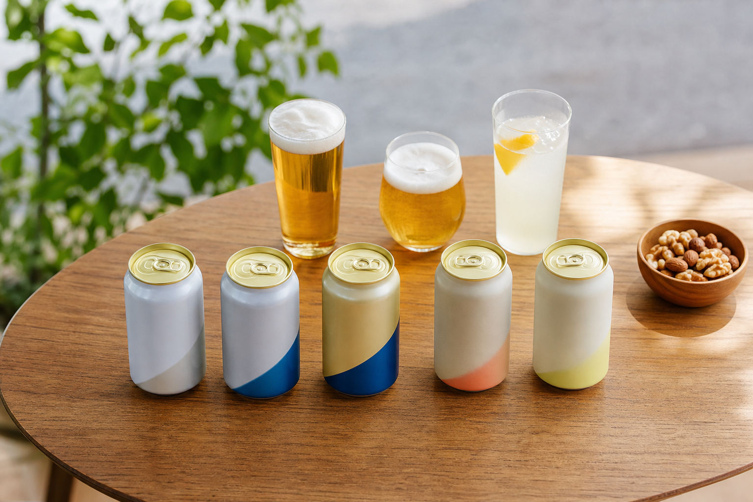 サントリー オールフリーと酔わないシリーズを並べた俯瞰イメージ